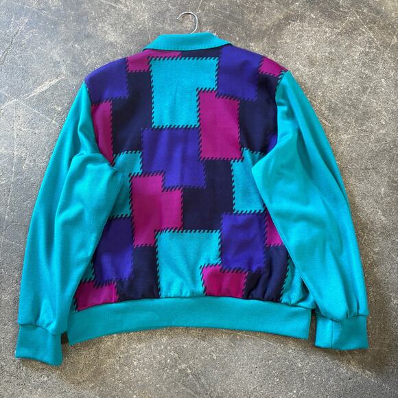 Vintage Alfred Dunner Cardigan Sweater Womens L Green Blue Button Up Cottage - Picture 4 of 8